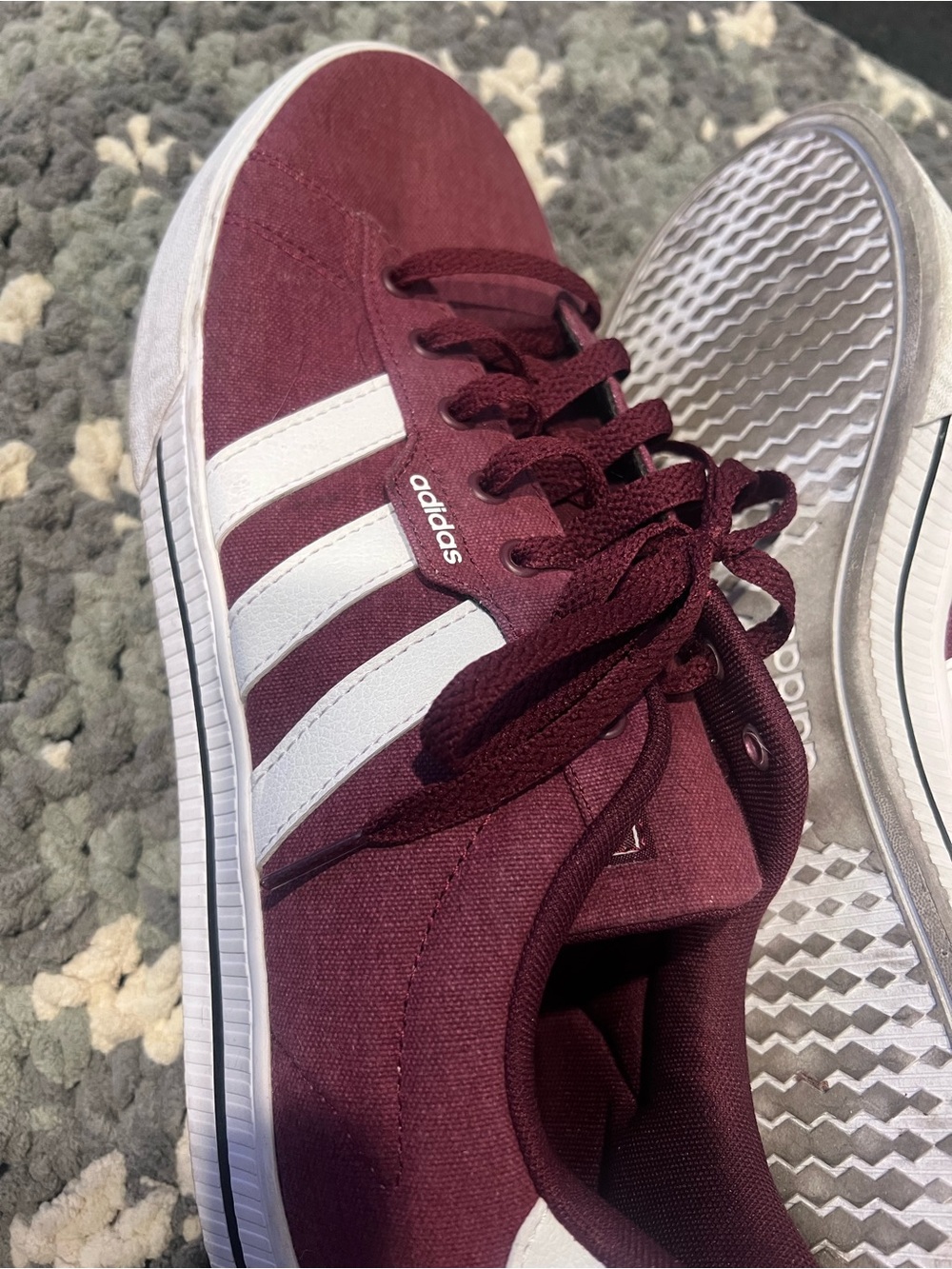 Adidas Daily 3.0 Canvas Sneakers Burgundy Maroon Men's - Picture 5 of 9
